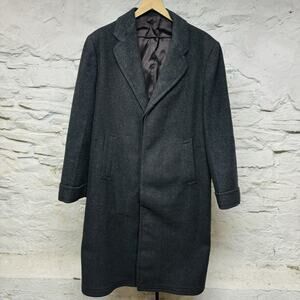 Wearhard NY True Vintage 40s 50s Wool Overcoat Gray 3 Button Heavyweight 44 R